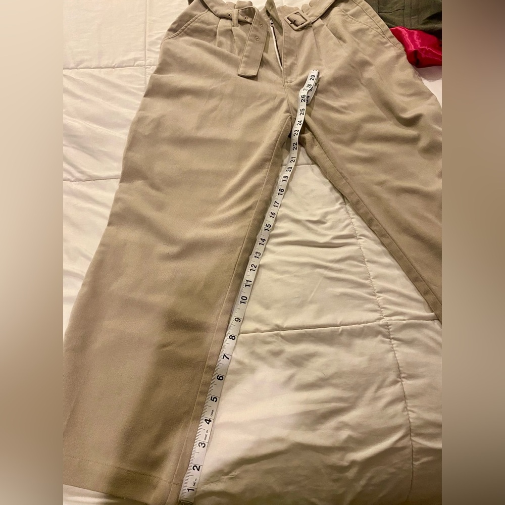 Abercrombie Wool High waist Belted Ankle Pants Size M - Picture 3 of 7